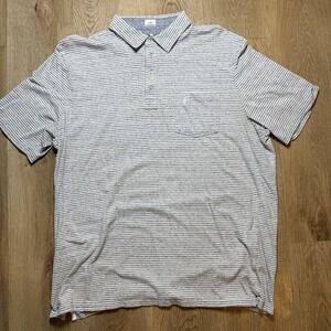 Johnnie O Hangin Out Striped‎ Pocket Collared Short Sleeve Polo Gray Sz 2XL